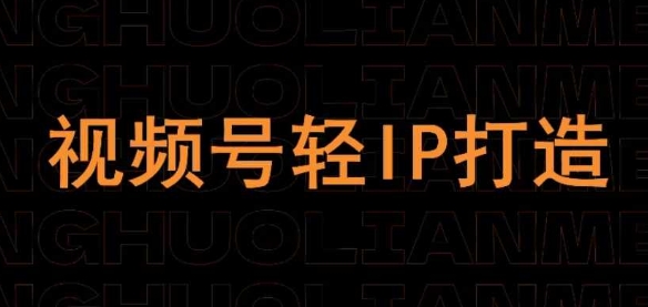 视频号线上课程,视频号轻IP打造