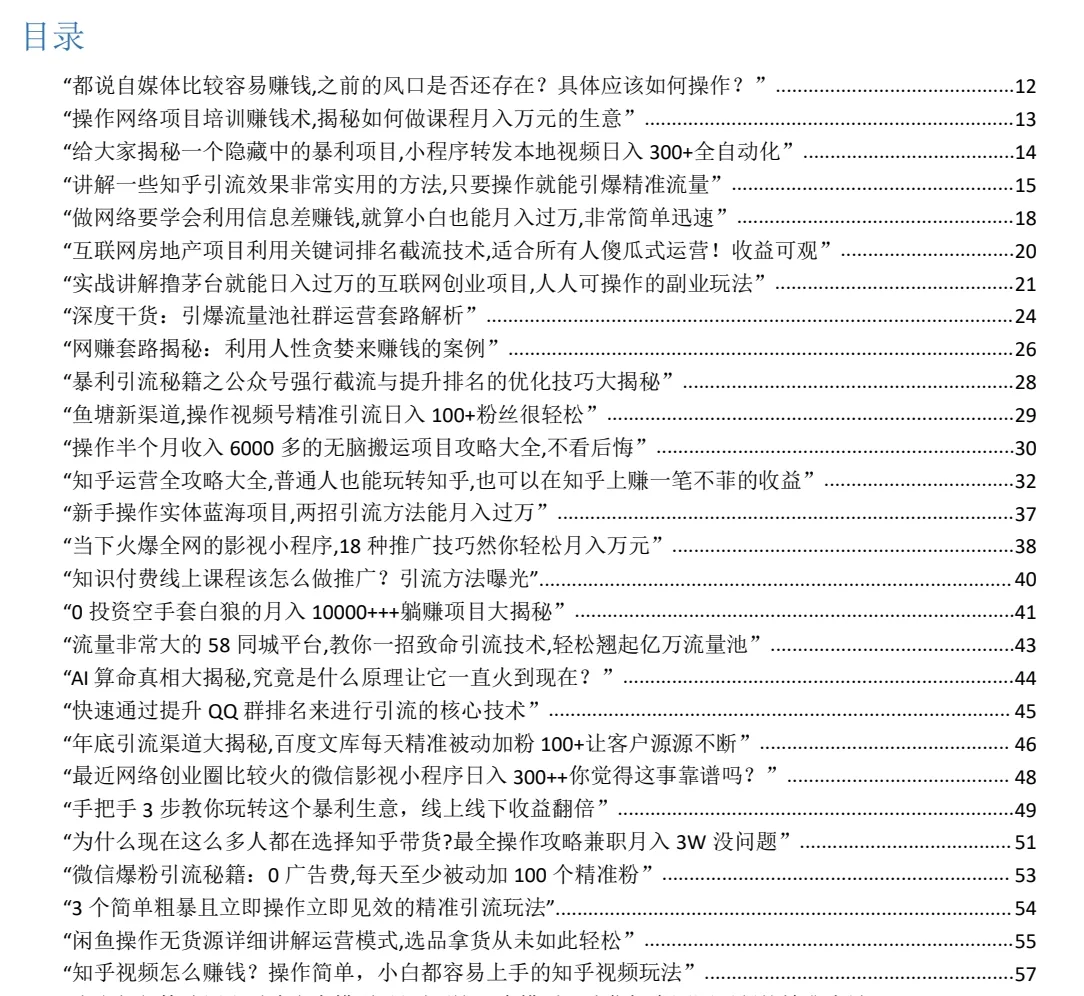 2025年450个搞钱野路子项目解析（23.8M）-AI创作学习-提示词应用-短视频玩法加贝AI