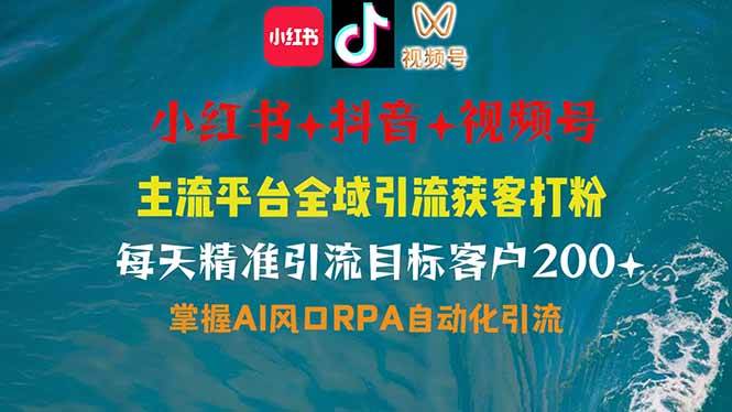 主流平台全自动RPA引流玩法，全行业通用，全自动私信 评论 关注 曝光 截流 自热，引爆私域流量-AI创作学习-提示词应用-短视频玩法加贝AI