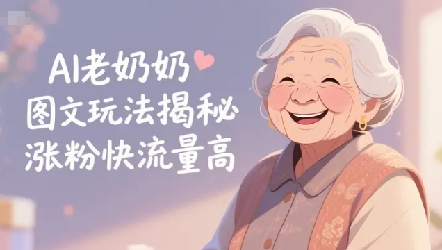AI老奶奶图文玩法揭秘，涨粉快流量高，可快速起号变现-AI创作学习-提示词应用-短视频玩法加贝AI