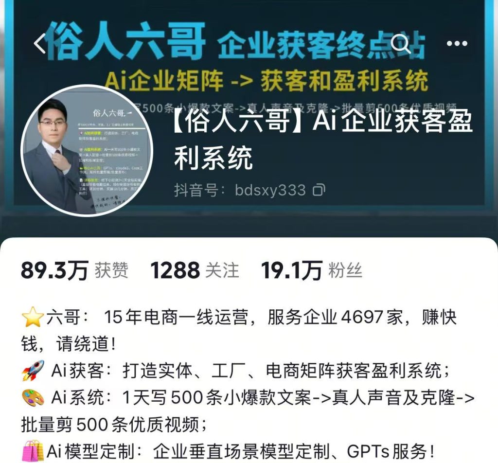 六哥：AI实操培训第20-21期线下，0基础保姆级教程，3月最新整理，企业获客、降本增效、打造超级个体-AI创作学习-提示词应用-短视频玩法加贝AI