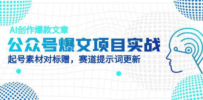 公众号爆文项目实战，AI创作爆款文章，起号素材对标赠（附赛道AI提示词）-AI创作学习-提示词应用-短视频玩法加贝AI