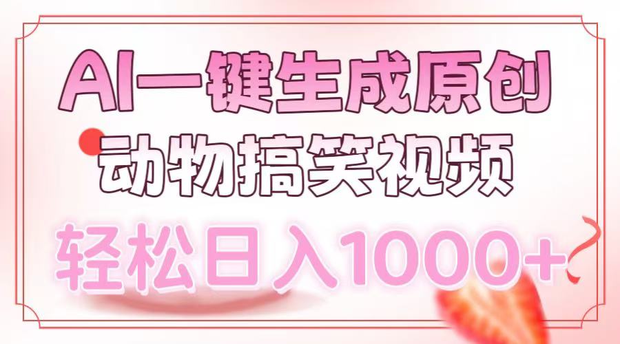 （13884期）AI一键生成原创动物搞笑视频，轻松日入1000+-AI创作学习-提示词应用-短视频玩法加贝AI
